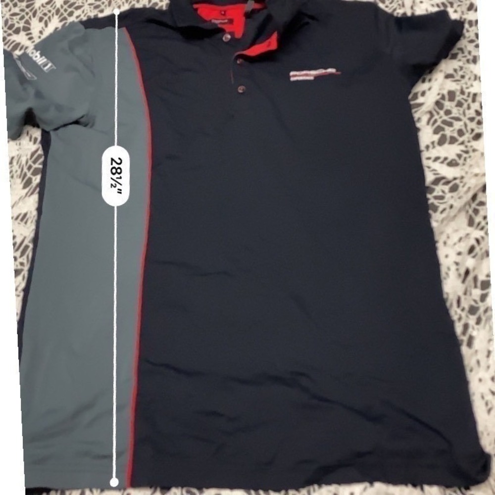 Porsche Experience Racing Polo Shirt XL Black Grey Red Mobil 1 TAG Heuer Mens - Picture 5 of 5